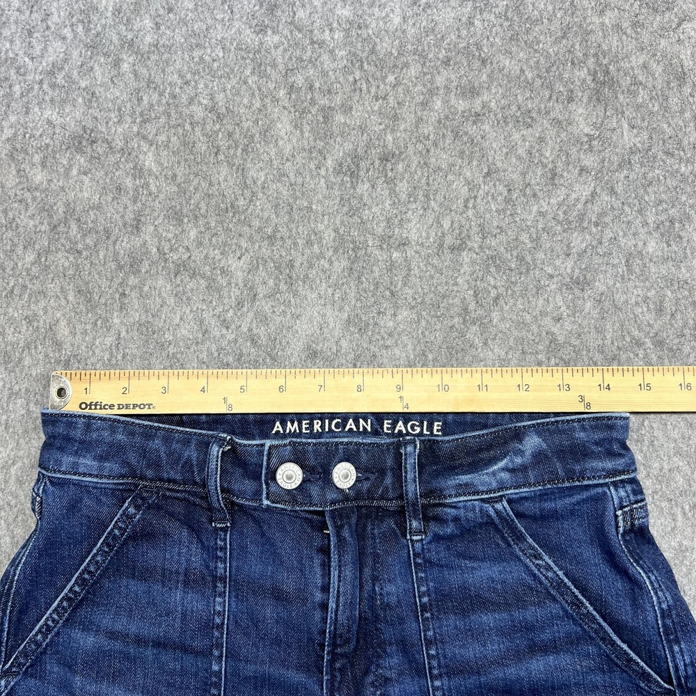 American Eagle Jeans Womens 6 Short Blue Super High Rise Baggy Wide Leg Denim - Picture 11 of 16